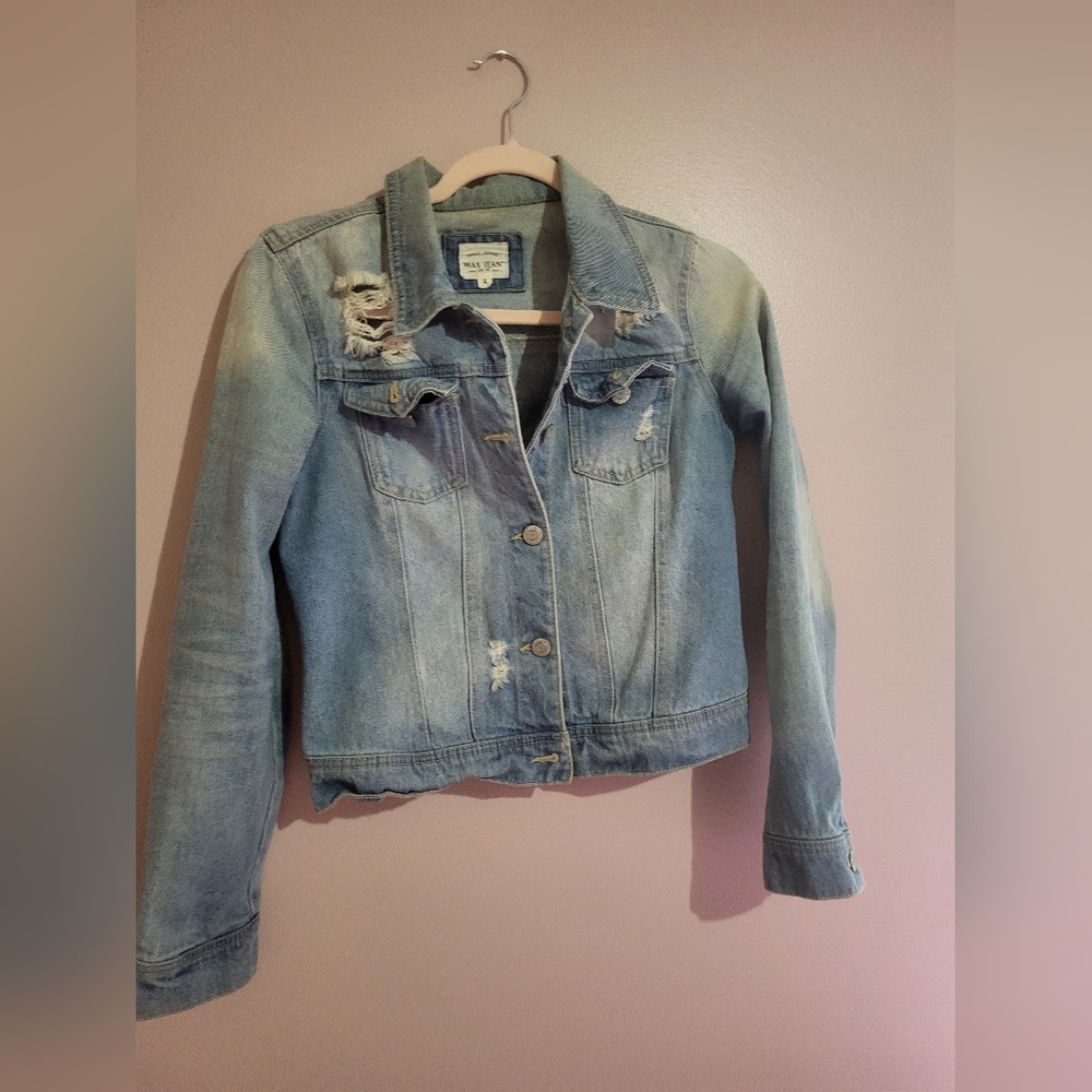 Wax Jeans Light Distressed Jean Jacket